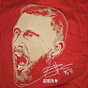 NFLPA Red Graphic Travis Kelce Swag Head Men's T-Shirt